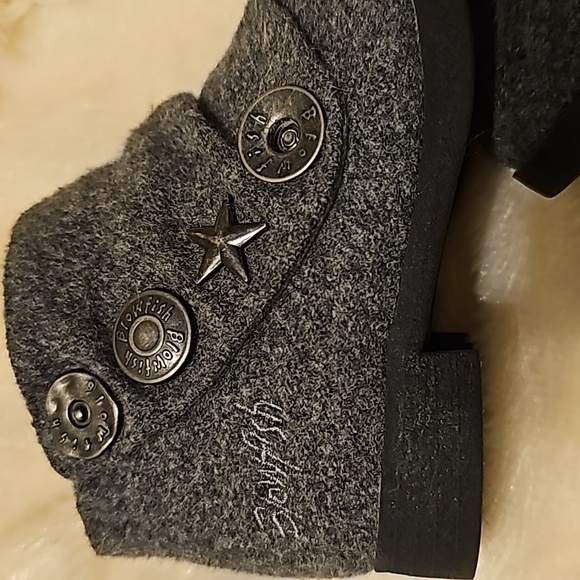 Blowfish Malibu Stiggy-T Gray Flannel Toddler Baby Boot Booties Size 6 Girls - Picture 4 of 10